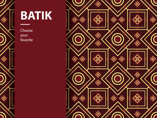 ethnic batik vector indonesian pattern fashion seamless vintage textile abstract flat culture art