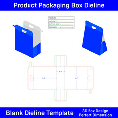SHOPPING BAG TEMPLATE DIE CUT 3D BOX