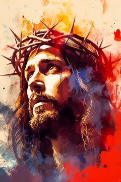 Portrait von Jesus Christus. Religion. Generiert mit KI