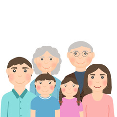 Family illustration on white background 