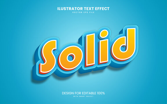 Editable solid text effect with 3d design