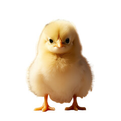 Fototapeta premium Adorable baby chick and egg Hilarious yellow bird transparent background