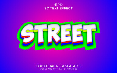 Vector 3d street graffiti text effect colorful style Editable text effect with vector eps