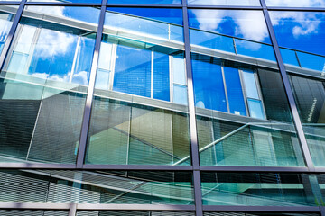 typical reflection at a modern office building