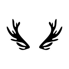 Antlers vector silhouette. Vector illustration 
