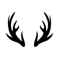 Antlers vector silhouette. Vector illustration 