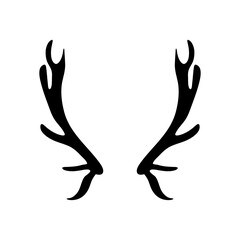 Antlers vector silhouette. Vector illustration 