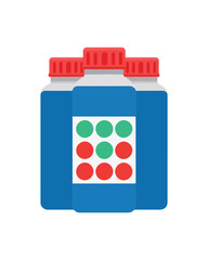 Medical treatment boxes, medical pills, virus and antibiotic 