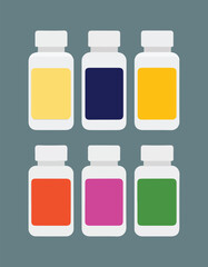 Medical treatment boxes, medical pills, virus and antibiotic 