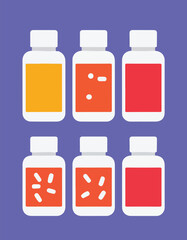 Medical treatment boxes, medical pills, virus and antibiotic 