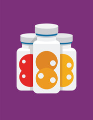 Medical treatment boxes, medical pills, virus and antibiotic 