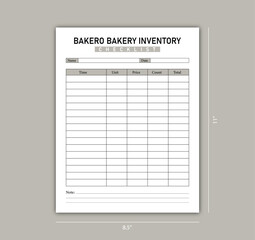 Bakero Bakery Inventory Checklist
