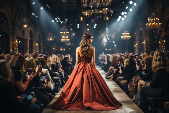A fashion show or catwalk event being broadcast on television..