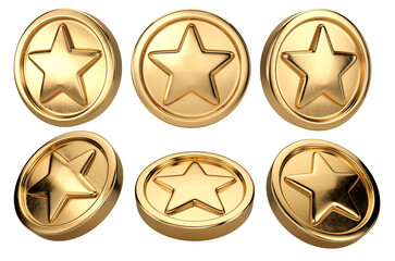 Gold coins on a white background. 3D illustration