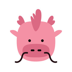 Chinese zodiac animal in flat style, dragon. Vector illustration.