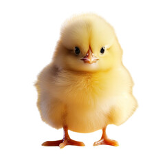 Tiny adorable chick isolated on transparent background