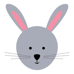 Chinese zodiac animal in flat style, rabbit, cat. Vector illustration.
