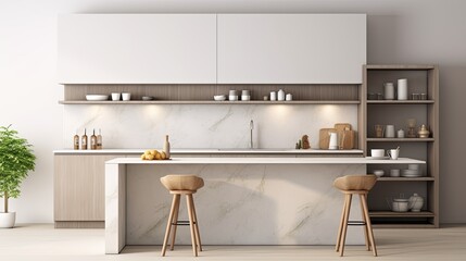 contemporary minimal interior kitchen and pantry style home interior concept white and clean material colour scheme kitchen stylish in white color home interior concept,ai generate