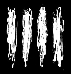 Collection of black brush strokes in black and white ink