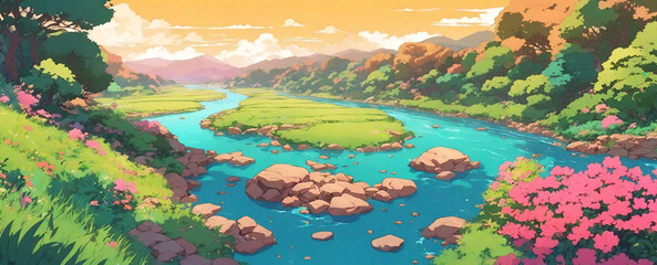 anime landscape - 