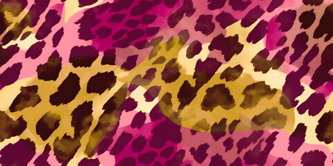 Obraz premium Watercolor vibrant leopard skin pattern