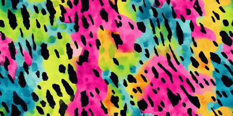 Obraz premium Watercolor vibrant leopard skin pattern