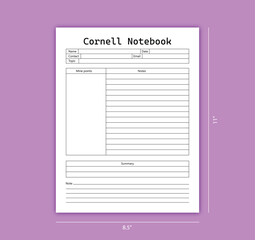 Cornell Notebook kdp interior