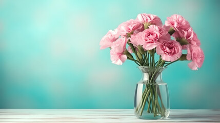 A pink flowerpot full of pink and white artificial flowers. Generative ai