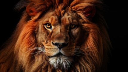 Lion of Judah, exuding strength and power. Christian conceptual illustration. AI-generated image	
