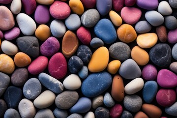 Fototapeta na wymiar pebbles top view colorful pebble background