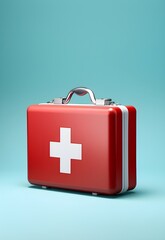 Healthcare Essentials: Minimalist Red Medical Kit