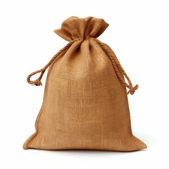 Burlap Sack on White. Generative ai