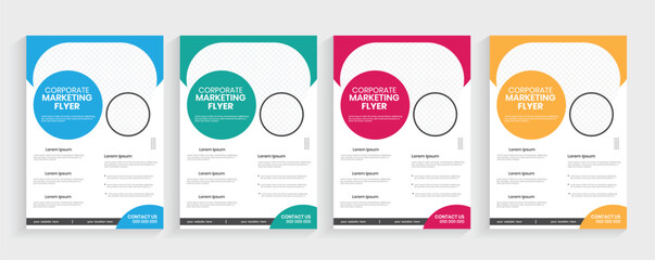 Corporate agency best marketing a4 flyer cover template, new marketing pamphlet clean graphic layout, modern case study one-sided a4 report design