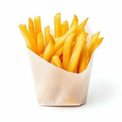 French Fries in Paper Wrapper. Generative ai