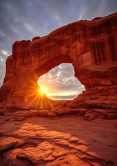 Arch Panorama in sunset light,