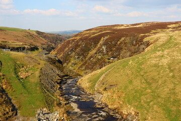 Naklejka premium landscape with river and blue sky