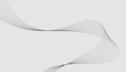 Abstract wave element for design. Digital frequency track equalizer. Stylized line art background. Vector illustration. Wave with lines created using blend tool. Curved wavy line, smooth stripe.