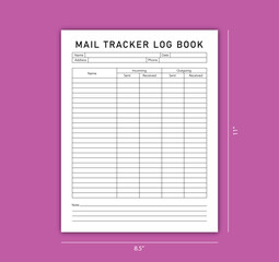 Mail Tracker log book kdp interior