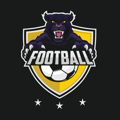 football logo jaguar vector art illustration design
