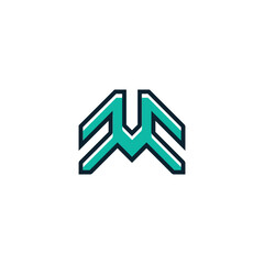 Letter M logo design element vector with creative simple idea