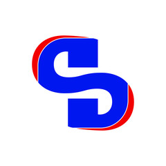 S with Blue color vector icon.