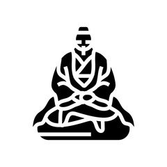 jade emperor taoism glyph icon vector. jade emperor taoism sign. isolated symbol illustration - obrazy, fototapety, plakaty