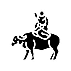 laozi ox taoism glyph icon vector. laozi ox taoism sign. isolated symbol illustration