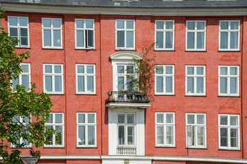 Fototapeta na wymiar Fasse von Häusern in der Altstadt von Stockholm in Dänemark