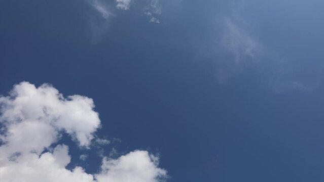 blue sky and white clouds timelaps