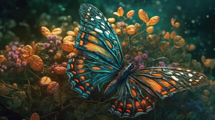 Obraz na płótnie Canvas Illustration of a butterfly perched on a beautiful flower