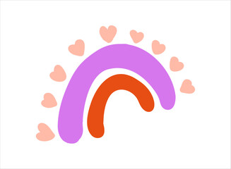 Hand drawn cute rainbow