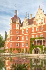 Fototapeta premium Germany, Saxony, Bad Muskau, Muskauer Park, Pueckler Castle in Summer