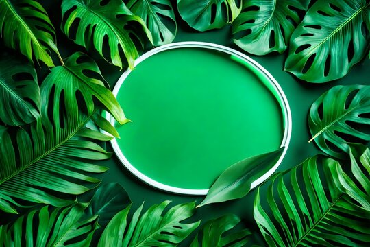 green leaves around a circular frame