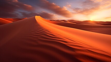 Fototapeta na wymiar A beautiful sunset over sand dunes
